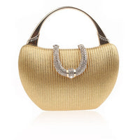 Bolso de mano Maritza Vintage – tejido metalizado plisado con pedrería
