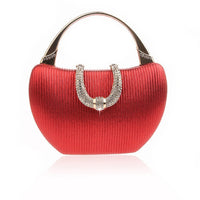 Bolso de mano Maritza Vintage – tejido metalizado plisado con pedrería